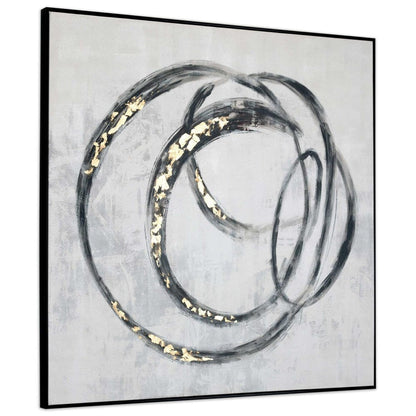 Circulo Hand Painted Black Floater Frame Wall Art HomeRoots