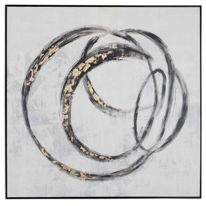 Circulo Hand Painted Black Floater Frame Wall Art HomeRoots