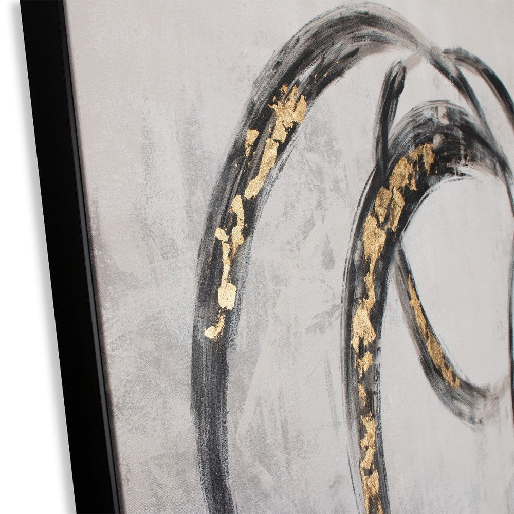 Circulo Hand Painted Black Floater Frame Wall Art — view 3