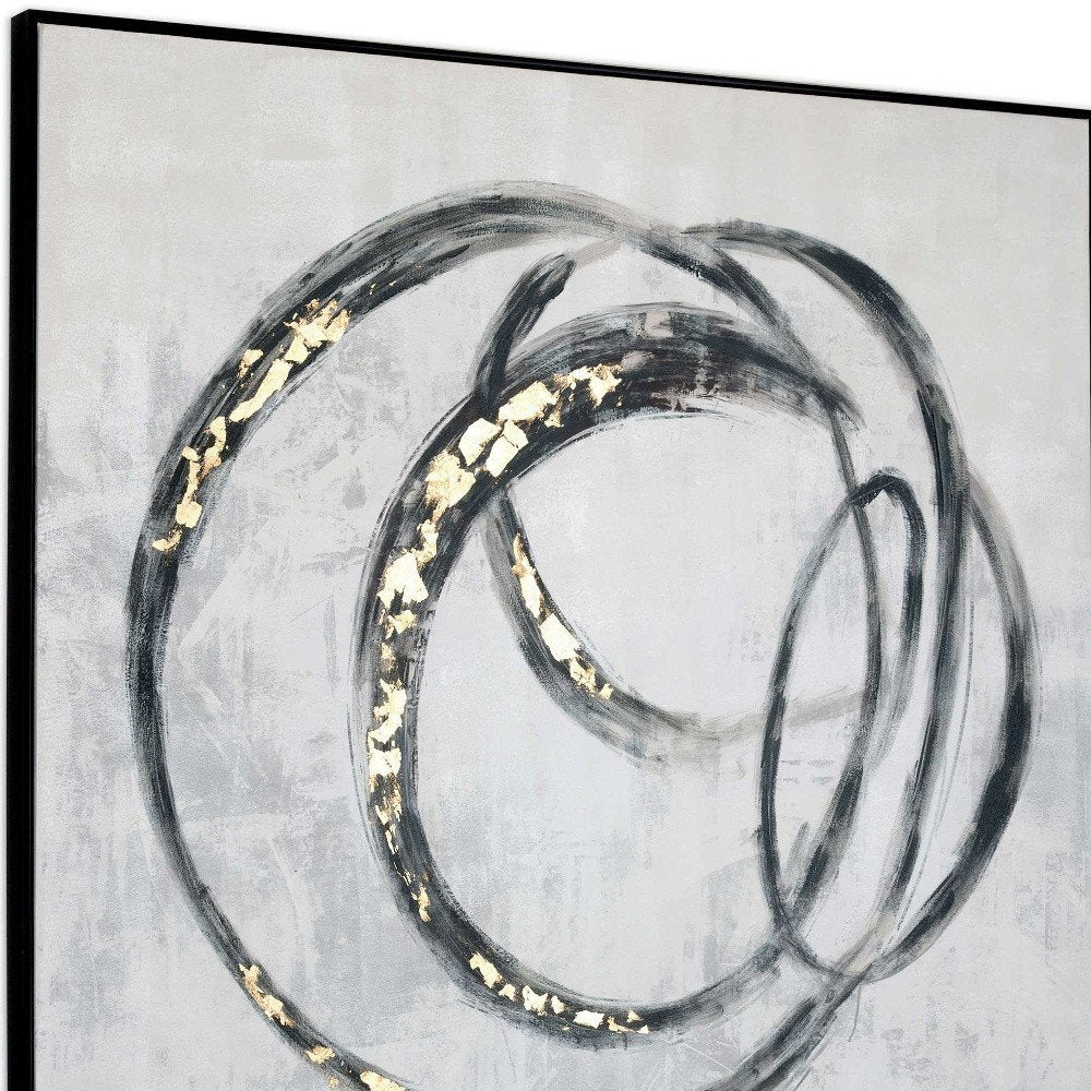 Circulo Hand Painted Black Floater Frame Wall Art HomeRoots