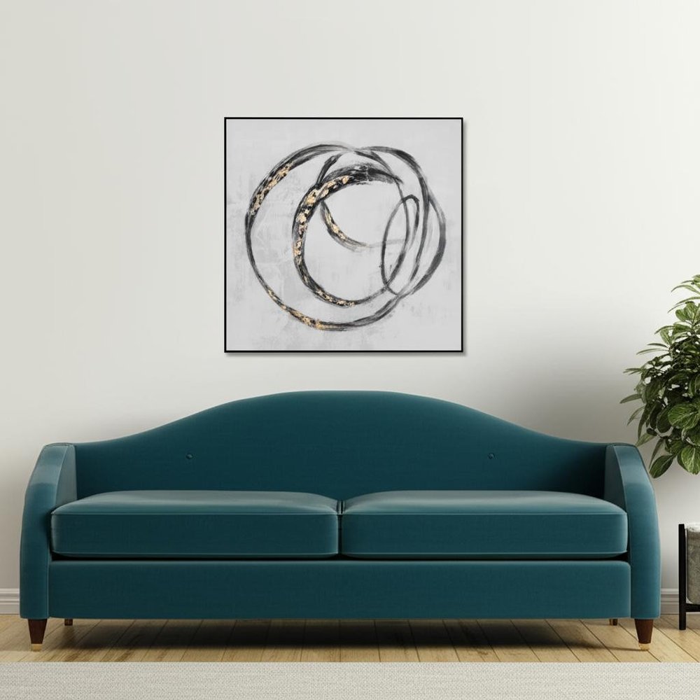 Circulo Hand Painted Black Floater Frame Wall Art — view 13