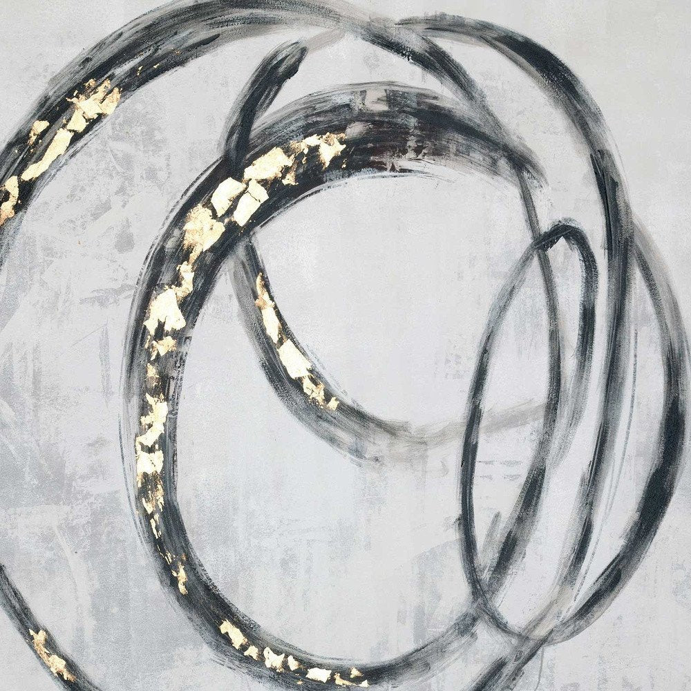 Circulo Hand Painted Black Floater Frame Wall Art HomeRoots