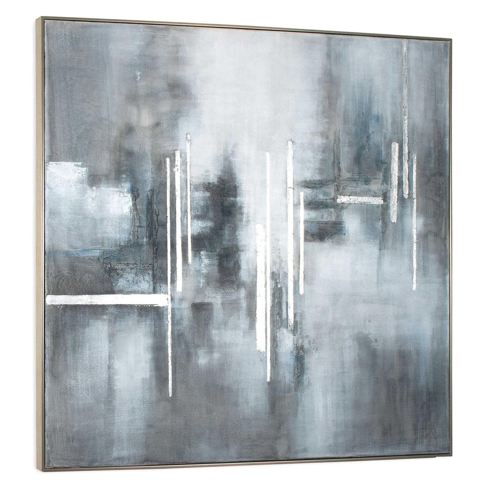Royal Skies Hand Painted Silver Floater Frame Wall Art HomeRoots