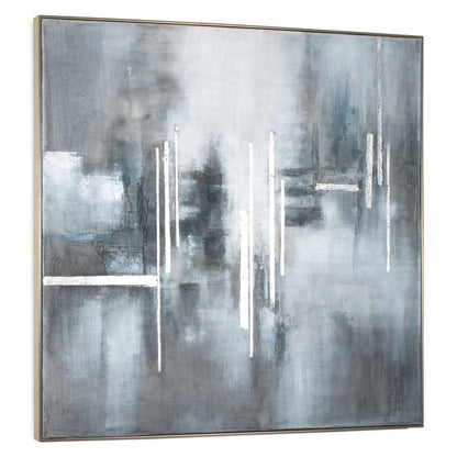 Royal Skies Hand Painted Silver Floater Frame Wall Art HomeRoots