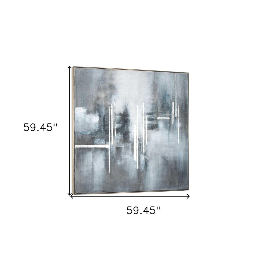 Royal Skies Hand Painted Silver Floater Frame Wall Art HomeRoots