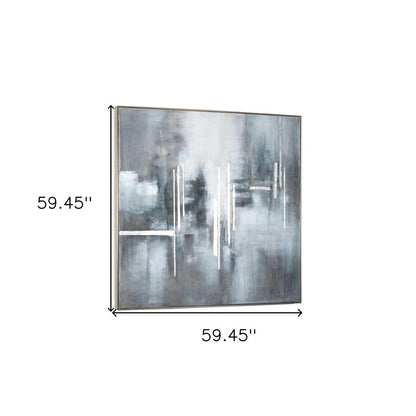 Royal Skies Hand Painted Silver Floater Frame Wall Art HomeRoots