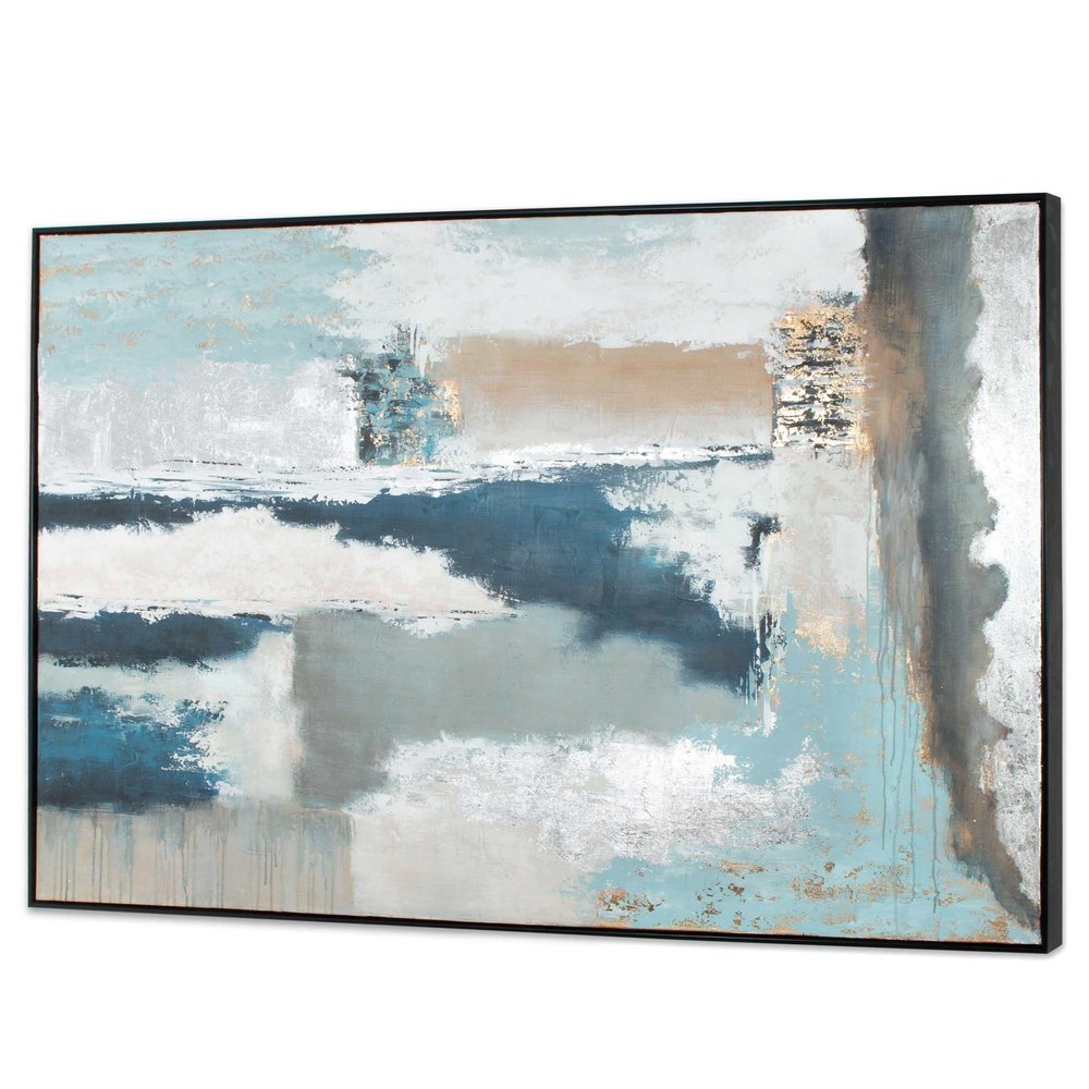 Exhilaration Hand Painted Black Floater Frame Wall Art HomeRoots