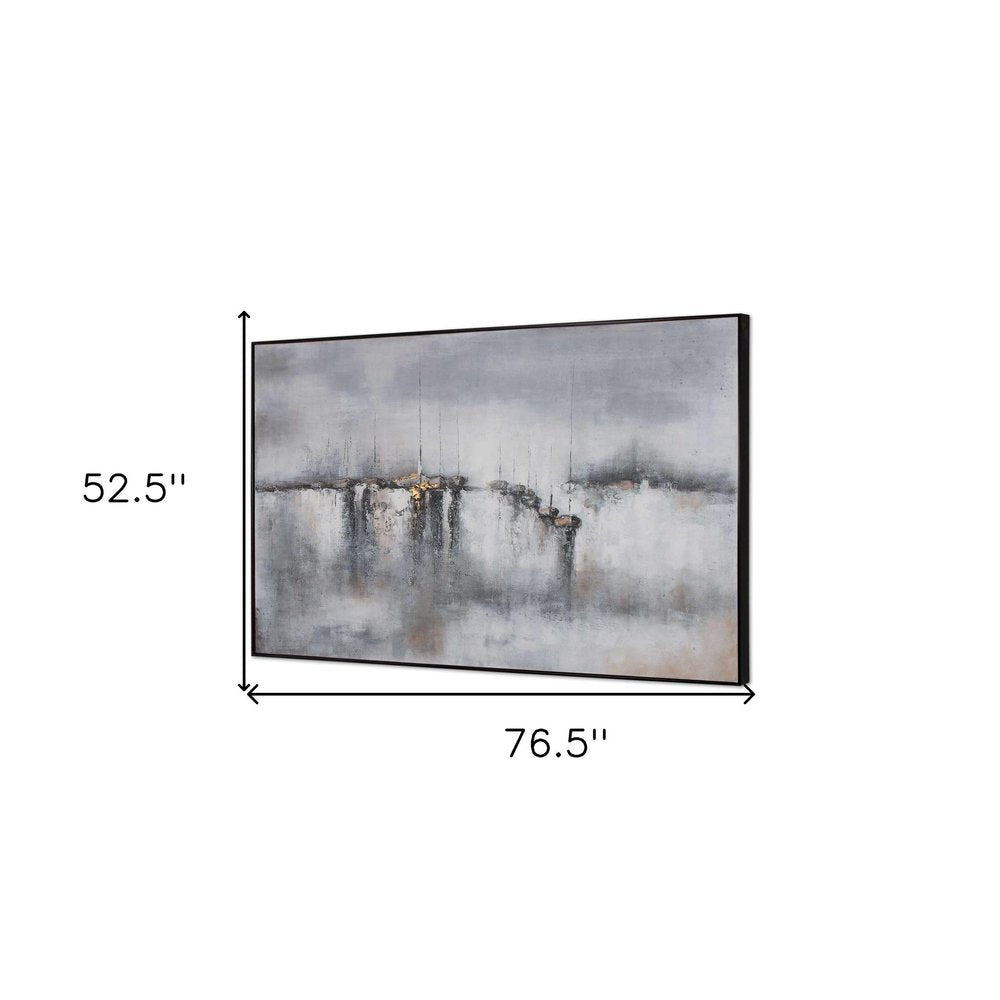Hushed Breeze Hand Painted Black Floater Frame Wall Art HomeRoots
