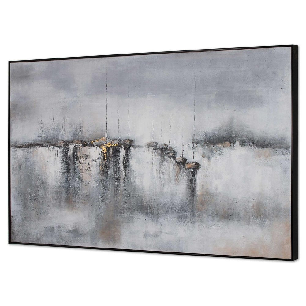 Hushed Breeze Hand Painted Black Floater Frame Wall Art HomeRoots