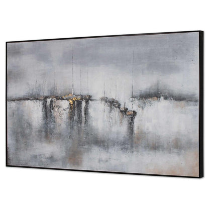 Hushed Breeze Hand Painted Black Floater Frame Wall Art HomeRoots