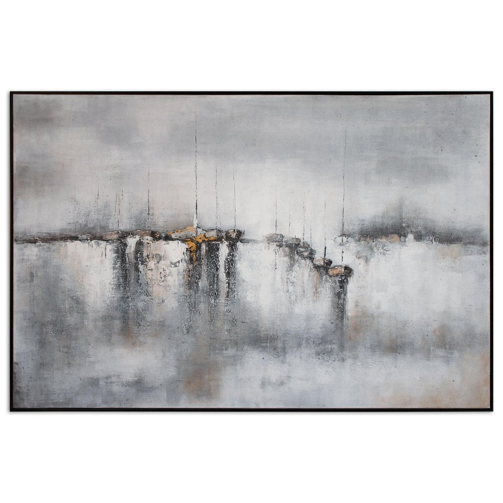 Hushed Breeze Hand Painted Black Floater Frame Wall Art — view 2