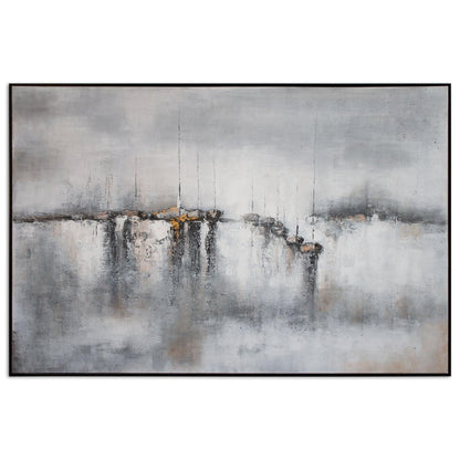 Hushed Breeze Hand Painted Black Floater Frame Wall Art HomeRoots