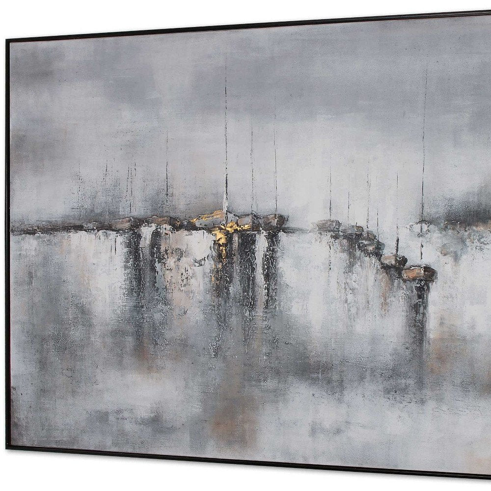 Hushed Breeze Hand Painted Black Floater Frame Wall Art HomeRoots
