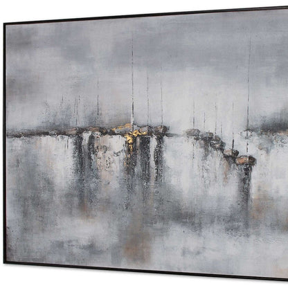 Hushed Breeze Hand Painted Black Floater Frame Wall Art HomeRoots