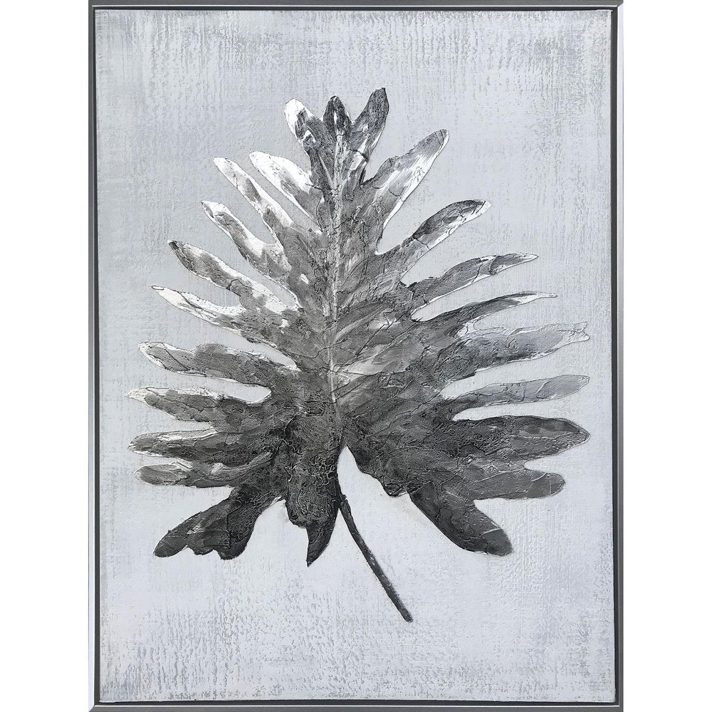 Silver Jungle I Hand Painted Silver Floater Frame Wall Art — view 2