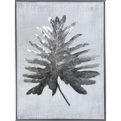 Silver Jungle I Hand Painted Silver Floater Frame Wall Art HomeRoots