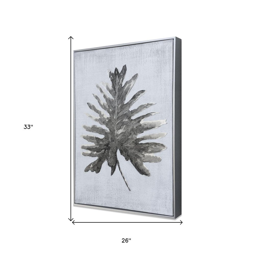 Silver Jungle I Hand Painted Silver Floater Frame Wall Art — view 3