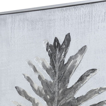 Silver Jungle I Hand Painted Silver Floater Frame Wall Art HomeRoots
