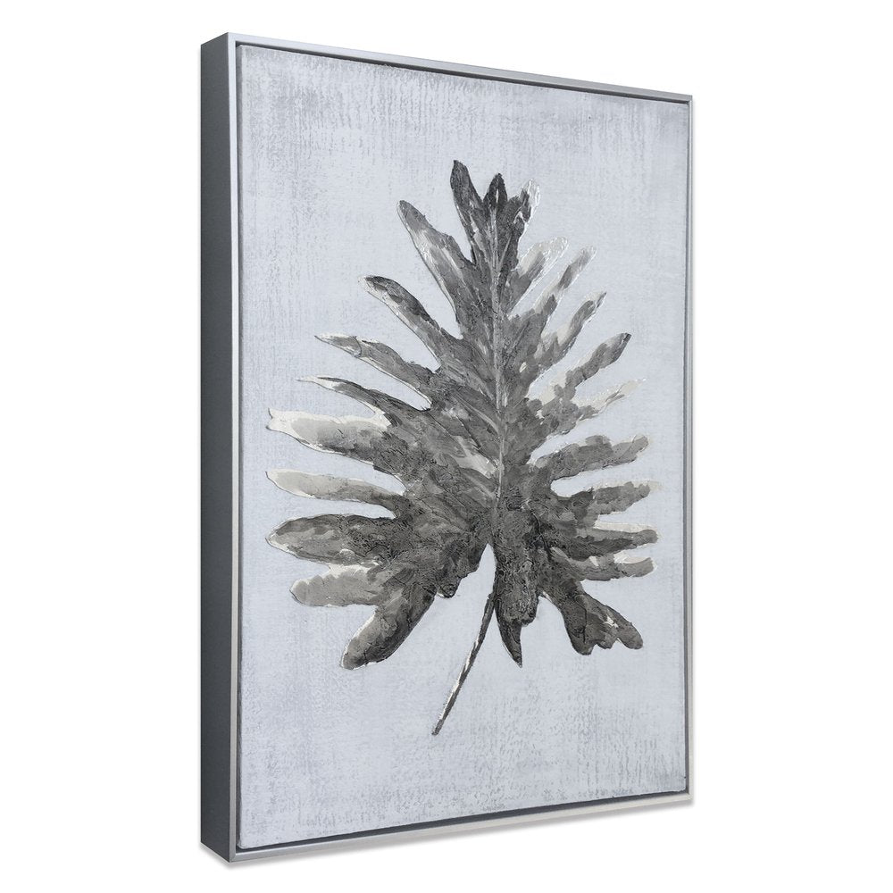 Silver Jungle I Hand Painted Silver Floater Frame Wall Art HomeRoots