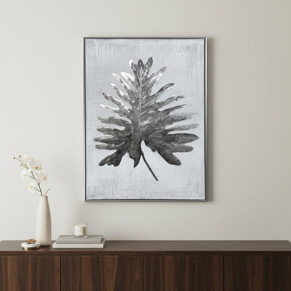 Silver Jungle I Hand Painted Silver Floater Frame Wall Art HomeRoots