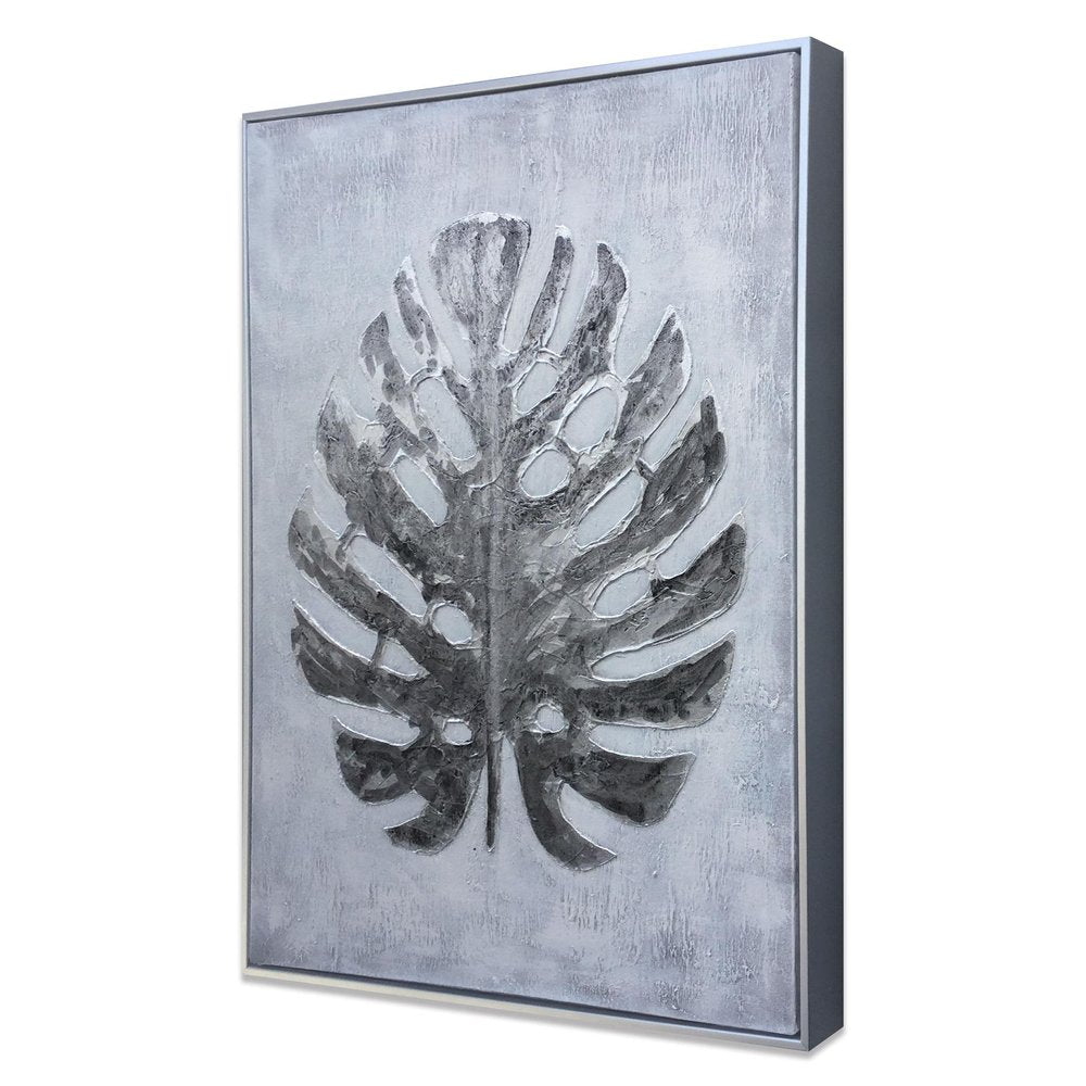 Silver Jungle II Hand Painted Silver Floater Frame Wall Art — view 1