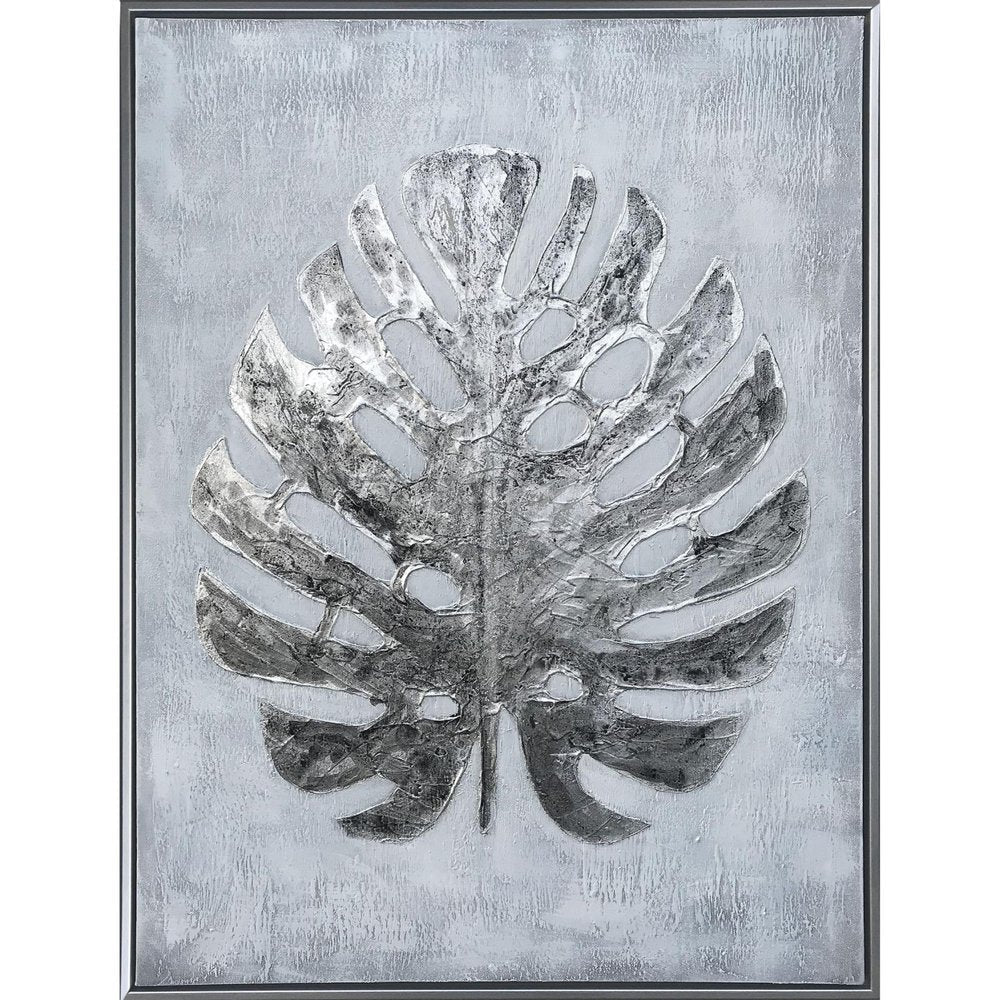 Silver Jungle II Hand Painted Silver Floater Frame Wall Art HomeRoots