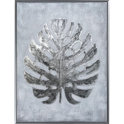 Silver Jungle II Hand Painted Silver Floater Frame Wall Art HomeRoots