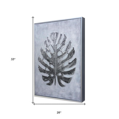Silver Jungle II Hand Painted Silver Floater Frame Wall Art HomeRoots
