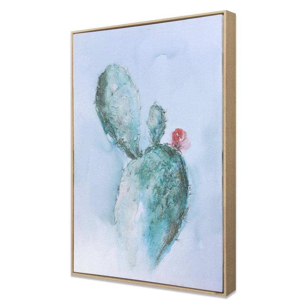 Desert Bloom Hand Painted Brown Floater Frame Wall Art HomeRoots