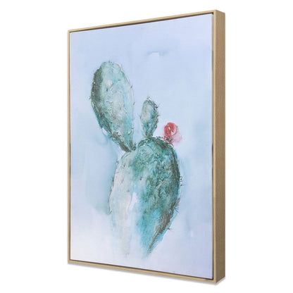 Desert Bloom Hand Painted Brown Floater Frame Wall Art HomeRoots
