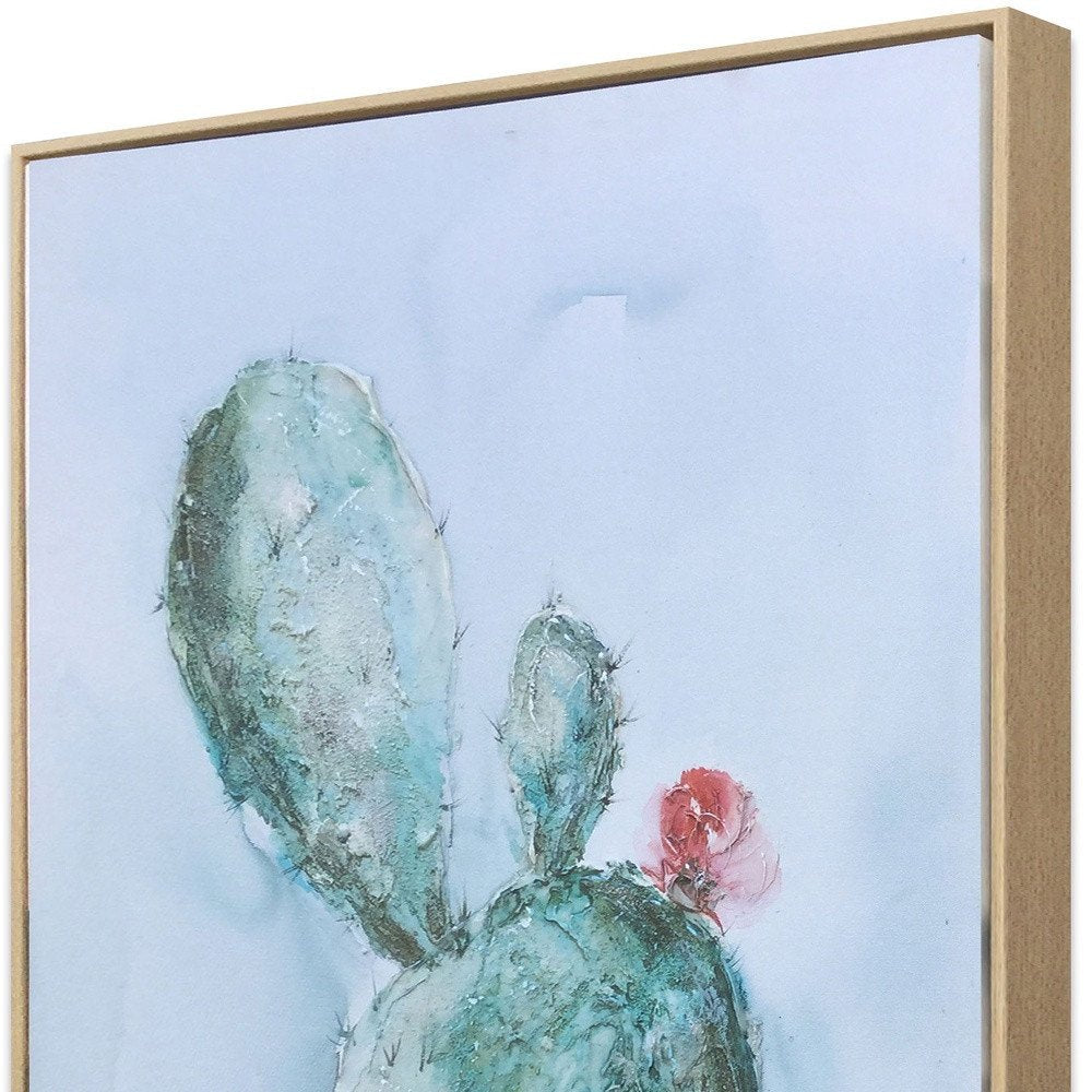 Desert Bloom Hand Painted Brown Floater Frame Wall Art HomeRoots