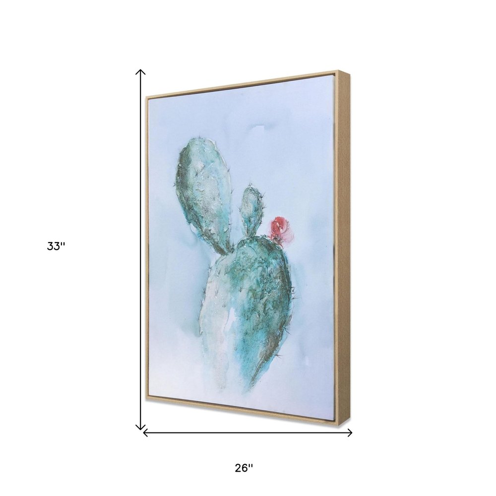 Desert Bloom Hand Painted Brown Floater Frame Wall Art HomeRoots