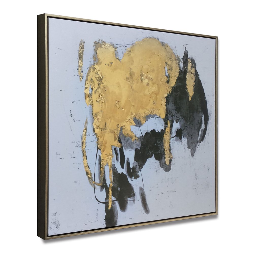 Illustrious Hand Painted Black Floater Frame Wall Art HomeRoots