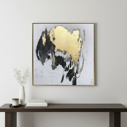 Illustrious Hand Painted Black Floater Frame Wall Art HomeRoots
