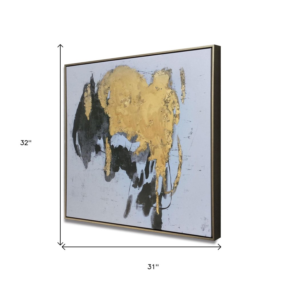 Illustrious Hand Painted Black Floater Frame Wall Art HomeRoots