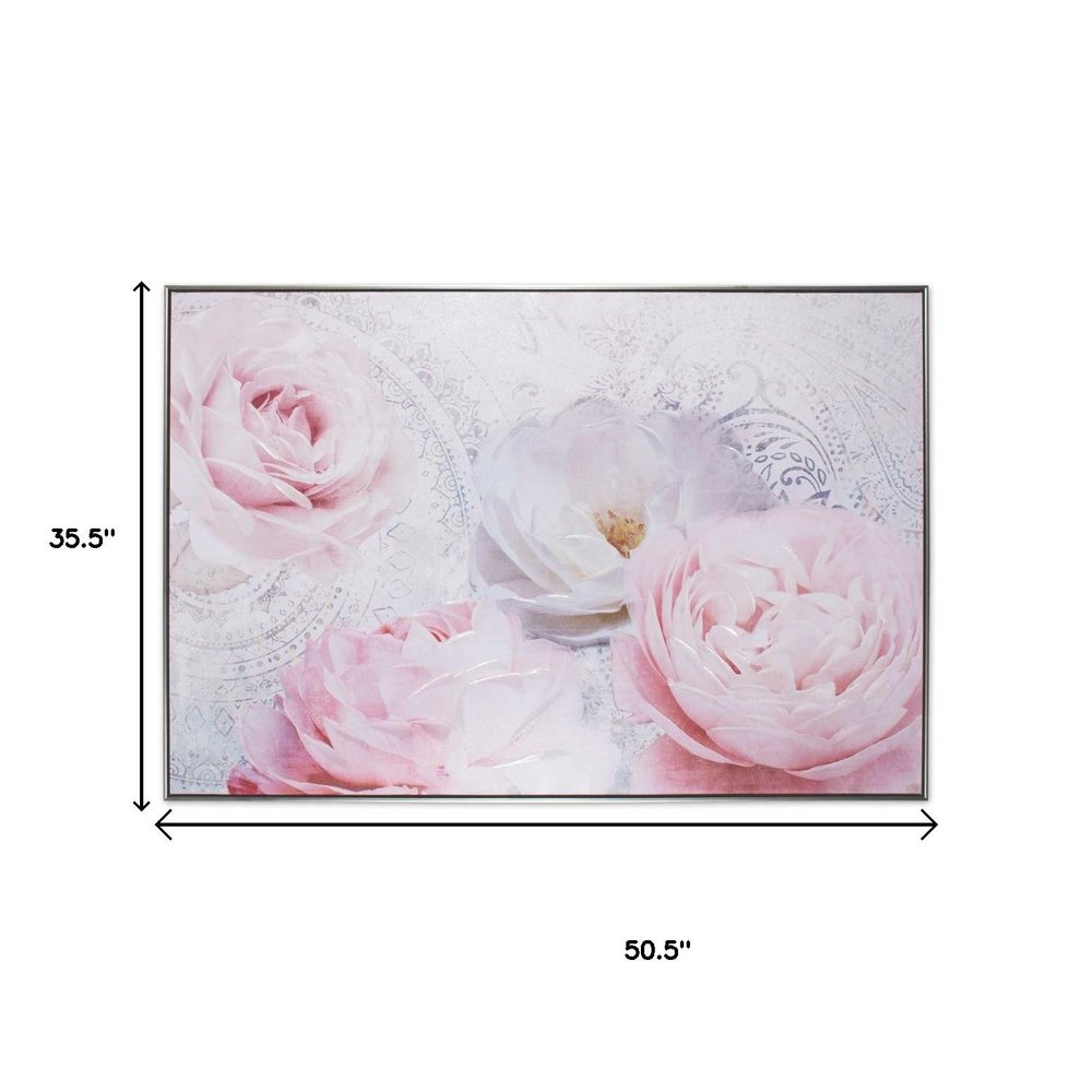 Perfect Peonies Hand Painted Black Floater Frame Wall Art HomeRoots