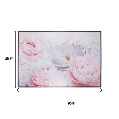 Perfect Peonies Hand Painted Black Floater Frame Wall Art HomeRoots