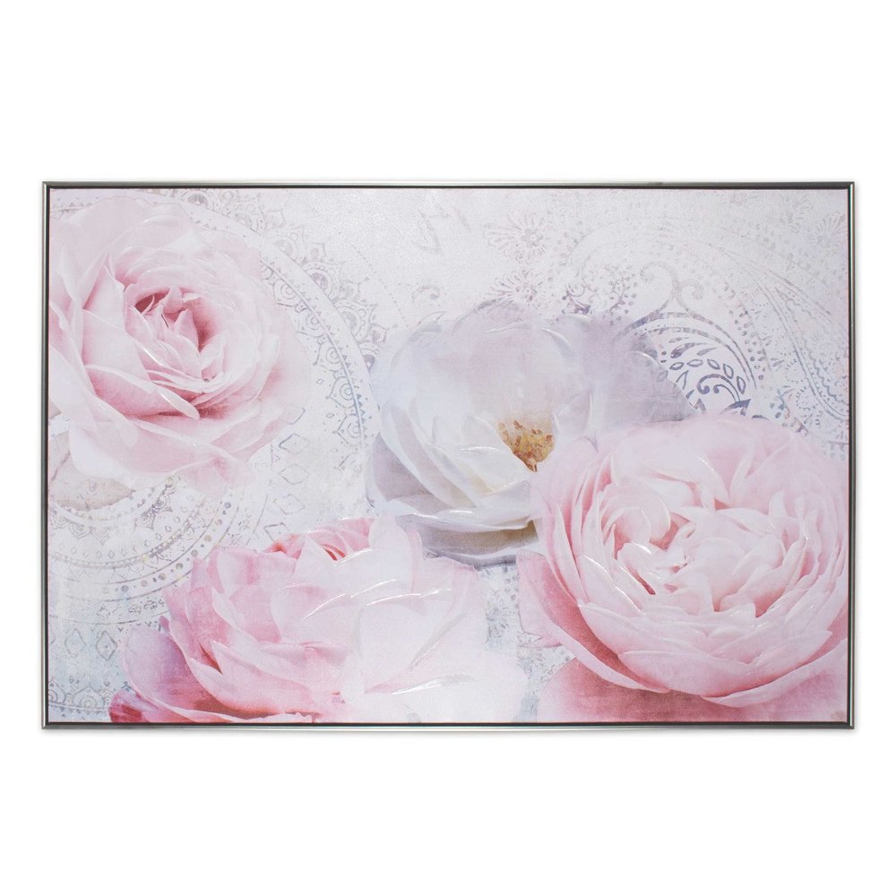 Perfect Peonies Hand Painted Black Floater Frame Wall Art HomeRoots
