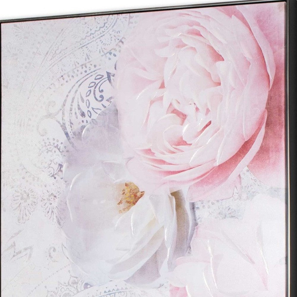 Perfect Peonies Hand Painted Black Floater Frame Wall Art HomeRoots