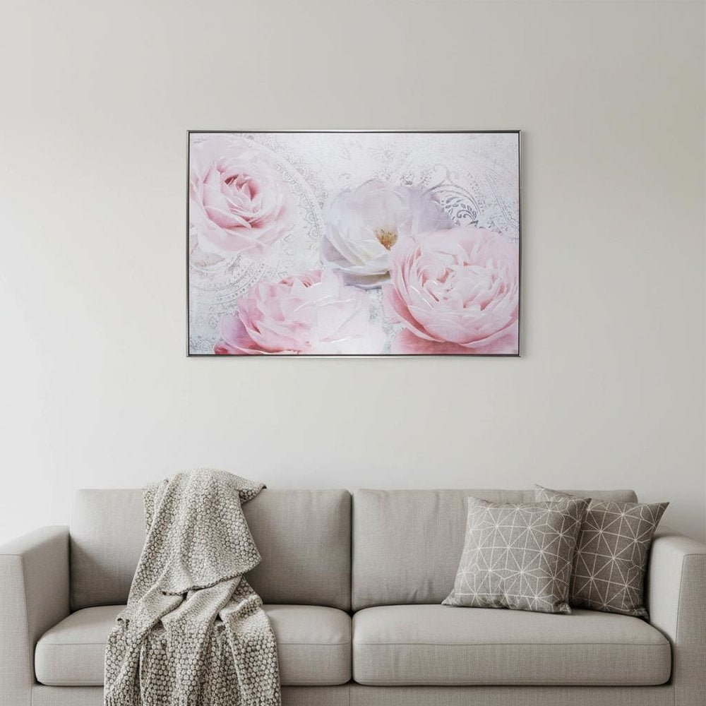Perfect Peonies Hand Painted Black Floater Frame Wall Art — view 7