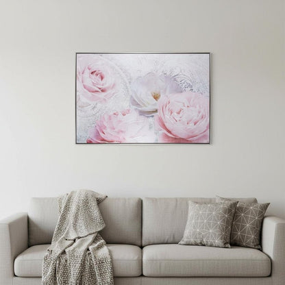 Perfect Peonies Hand Painted Black Floater Frame Wall Art HomeRoots