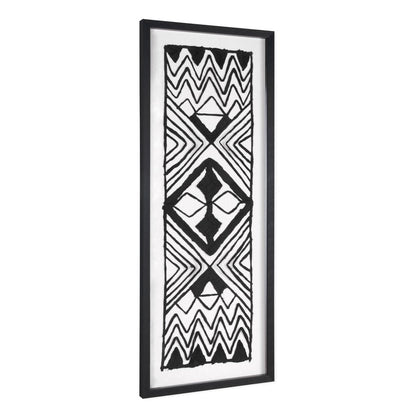Modern Tribal Hand Painted Black Shadowbox Textual Art Wall Art HomeRoots