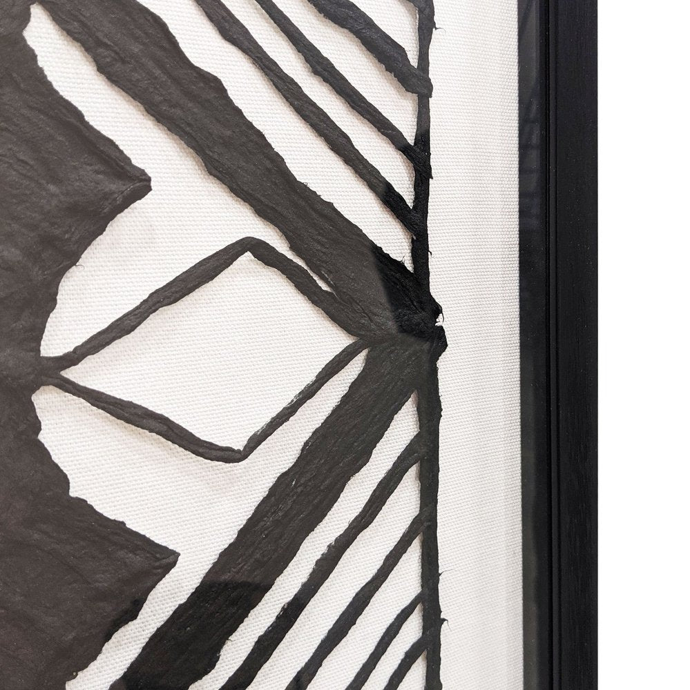 Modern Tribal Hand Painted Black Shadowbox Textual Art Wall Art — view 3