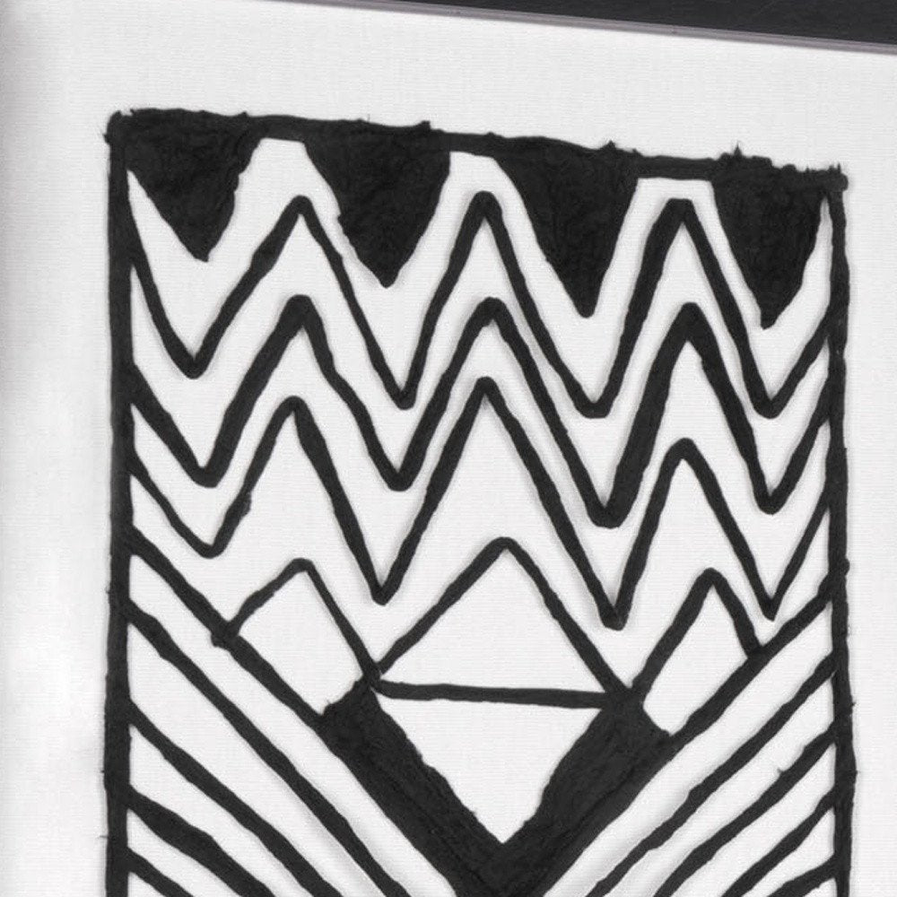 Modern Tribal Hand Painted Black Shadowbox Textual Art Wall Art HomeRoots