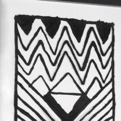 Modern Tribal Hand Painted Black Shadowbox Textual Art Wall Art HomeRoots