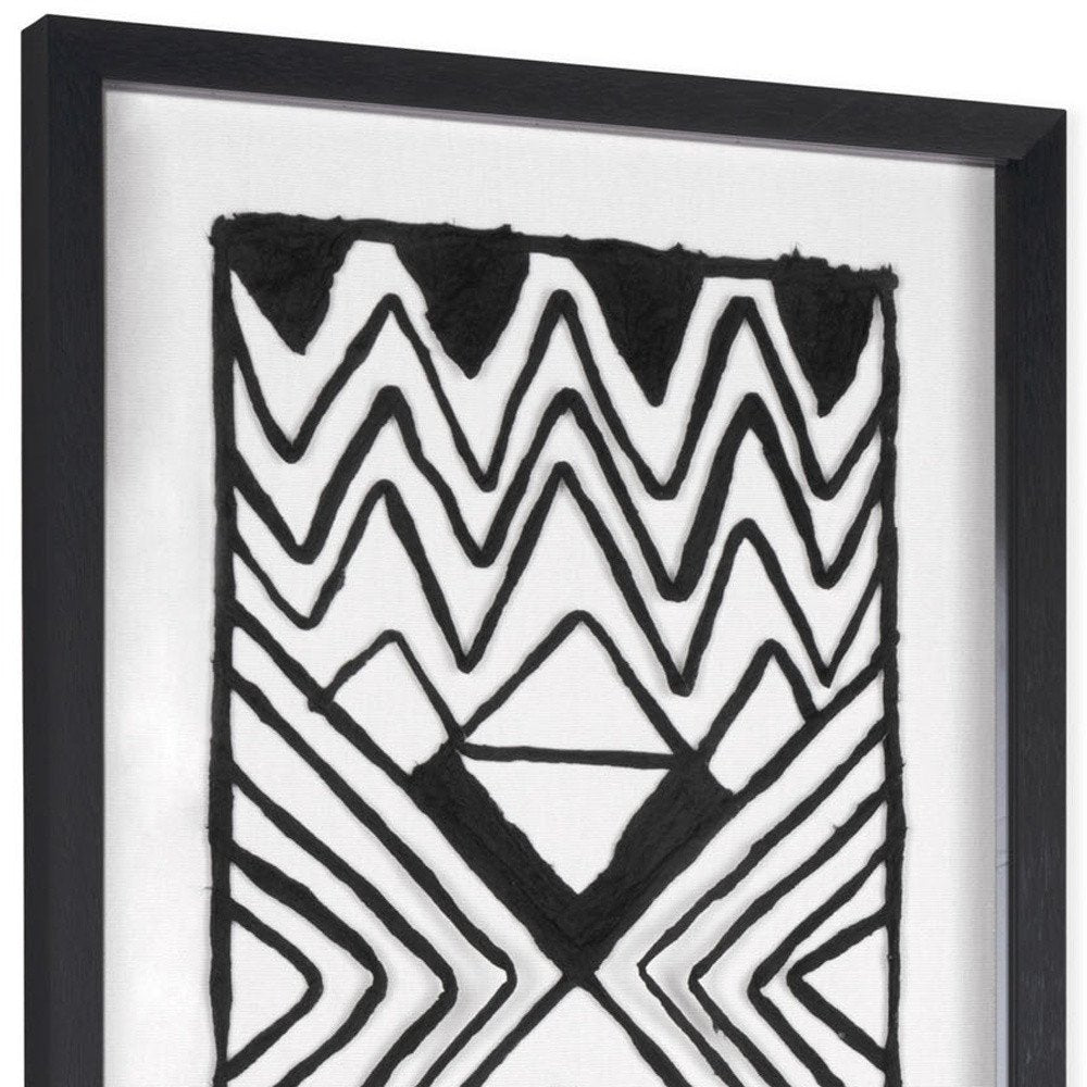 Modern Tribal Hand Painted Black Shadowbox Textual Art Wall Art HomeRoots