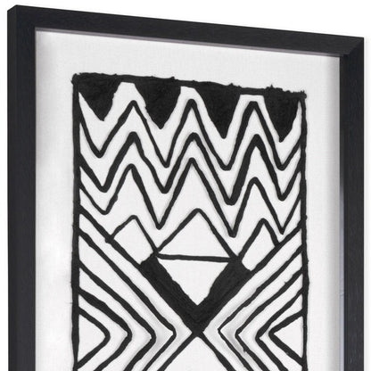 Modern Tribal Hand Painted Black Shadowbox Textual Art Wall Art HomeRoots