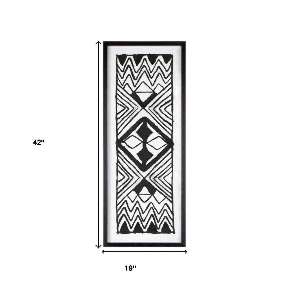 Modern Tribal Hand Painted Black Shadowbox Textual Art Wall Art — view 7