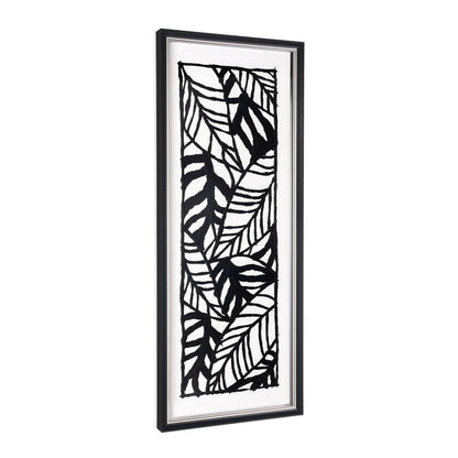 Modern Palm Leaves Hand Painted Black Floater Frame Textual Art Wall Art HomeRoots