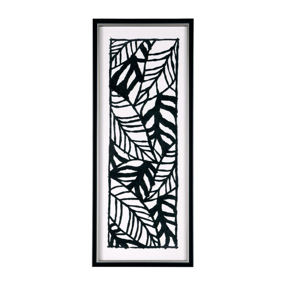 Modern Palm Leaves Hand Painted Black Floater Frame Textual Art Wall Art HomeRoots